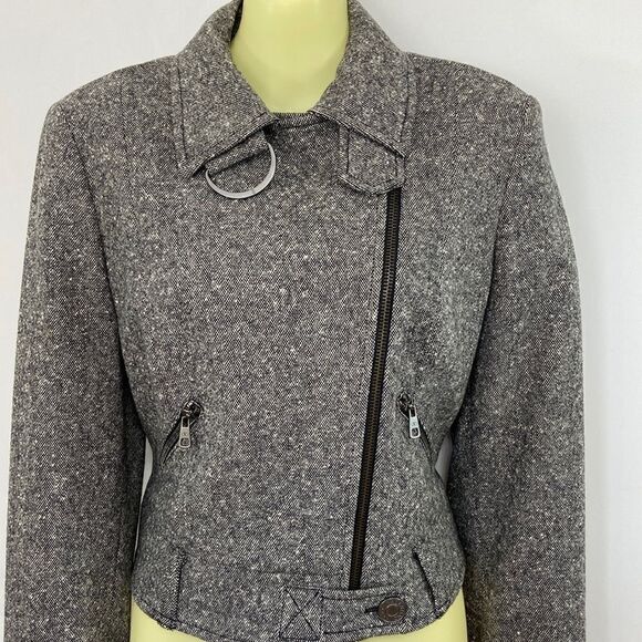 Valentino Roma Jackets & Blazers - Valentino Roma Jacket Vintage Herringbone Zip Fold Over U.S. 6 Excellent